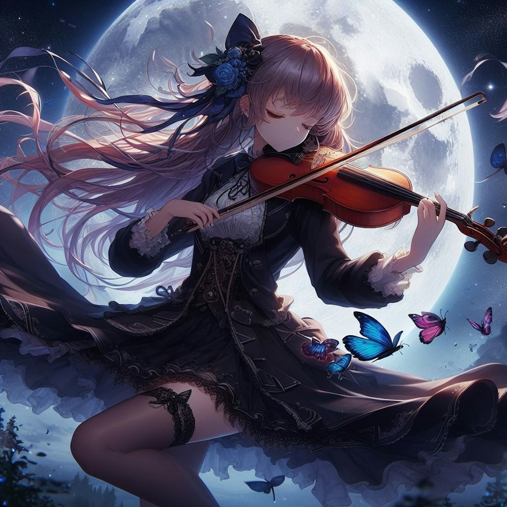 月夜のヴァイオリン少女