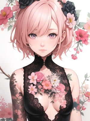 pink flower girl