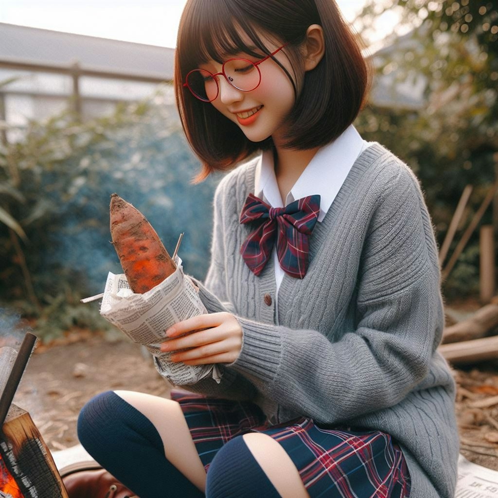 眼鏡女子 楓の焼き芋