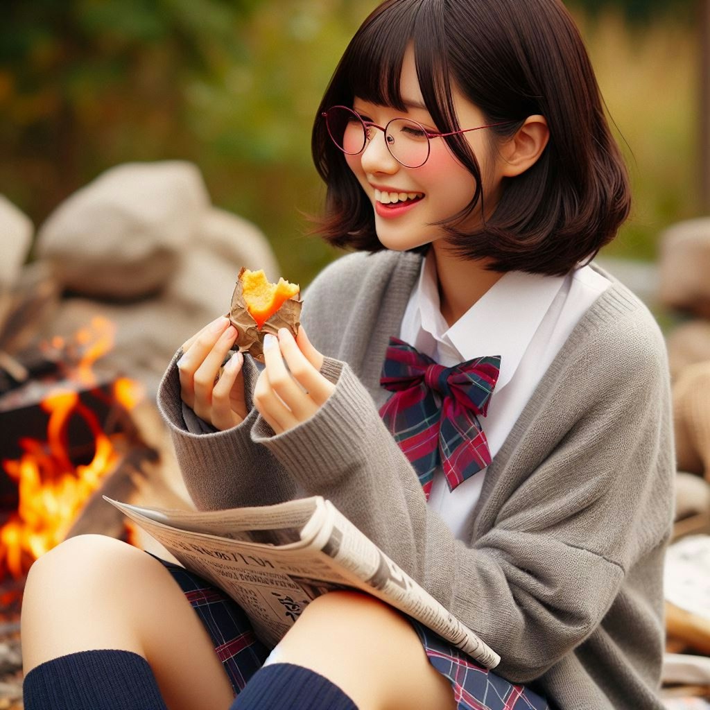 眼鏡女子 楓の焼き芋