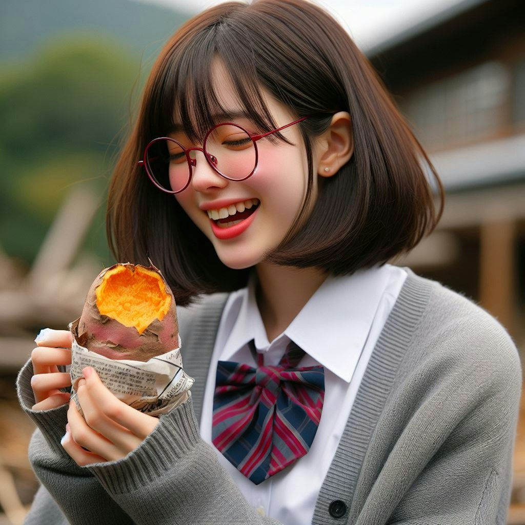 眼鏡女子 楓の焼き芋