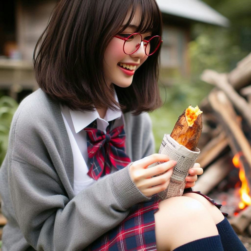 眼鏡女子 楓の焼き芋