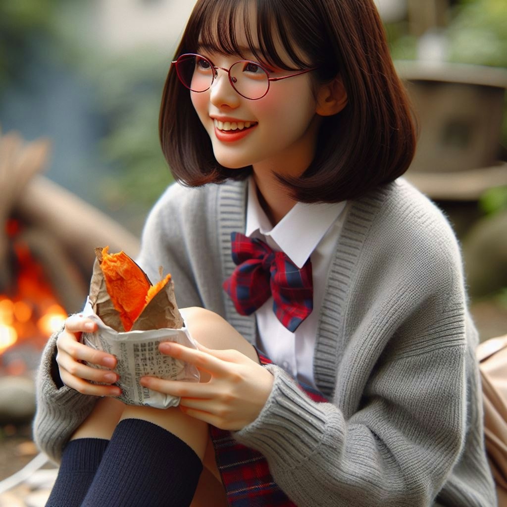 眼鏡女子 楓の焼き芋