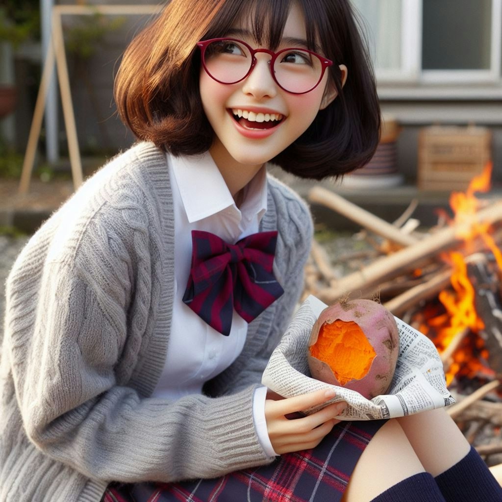 眼鏡女子 楓の焼き芋