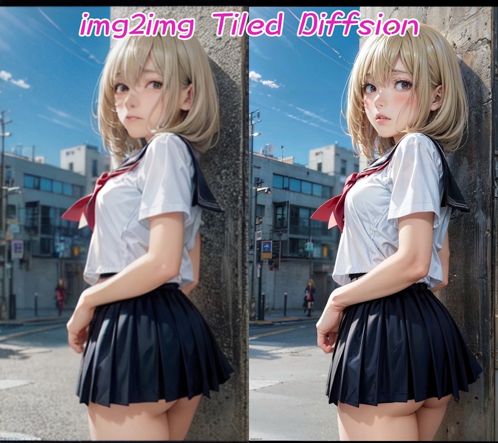 高画質化機能比較 Hires.fix VS TiledDiffsion