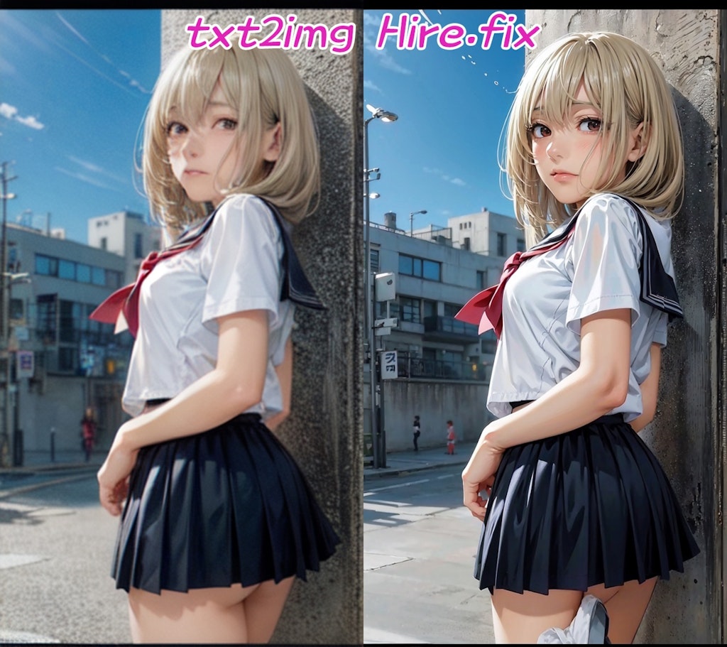 高画質化機能比較 Hires.fix VS TiledDiffsion