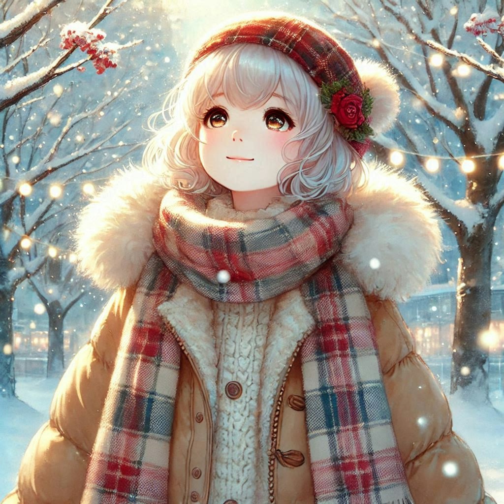 初雪と女の子