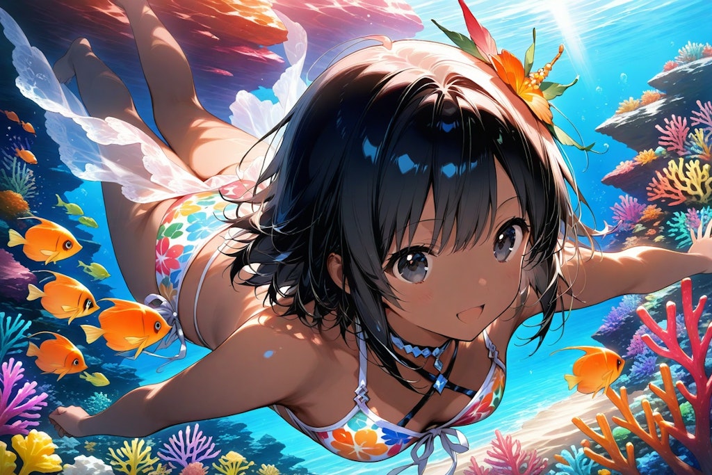 海の中で