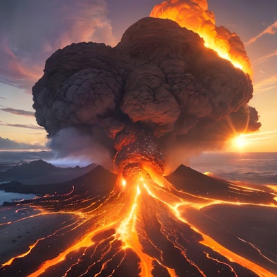 もち２０５（volcanic eruption）