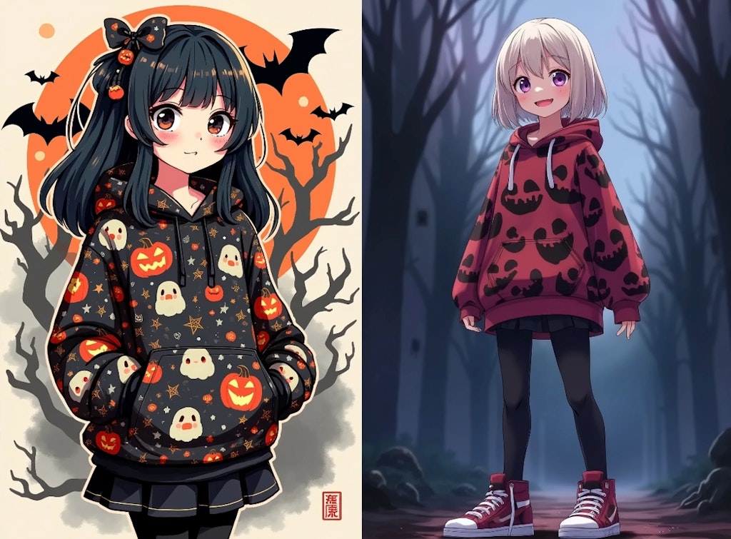 秋服と浮世絵ハロウィン８枚