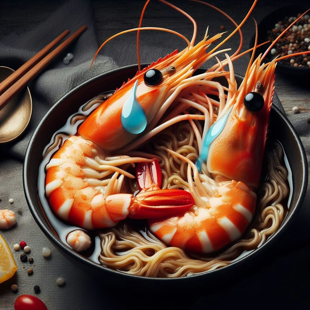 美しい涙のseafood noodle