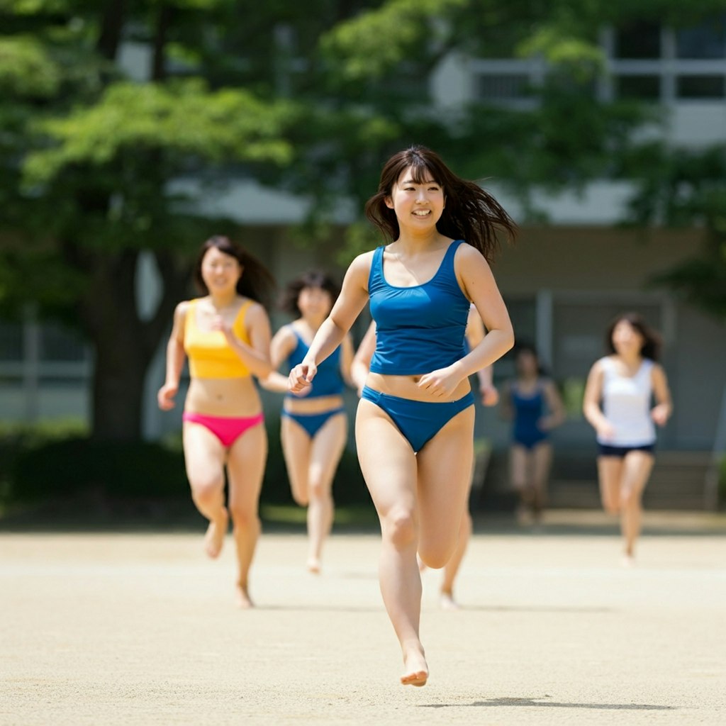 街中を走って校庭がゴール