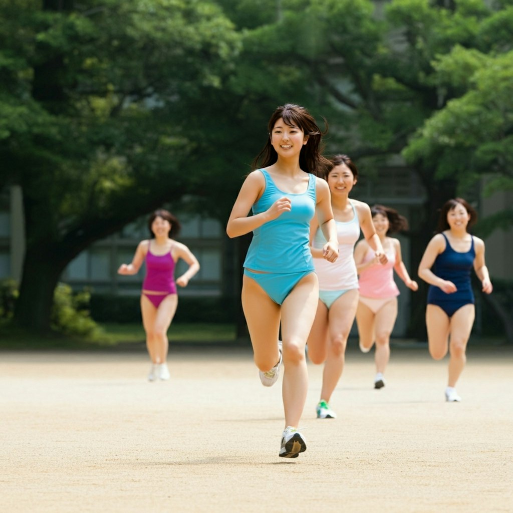 街中を走って校庭がゴール