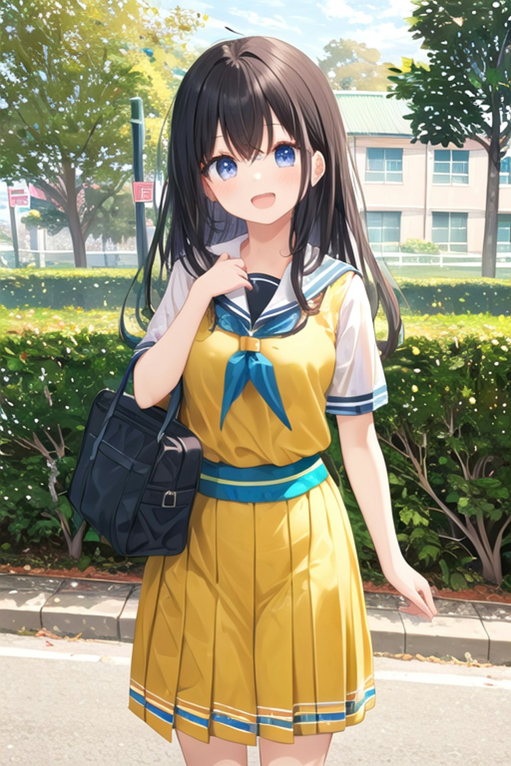 黄色いセーラー服の女の子