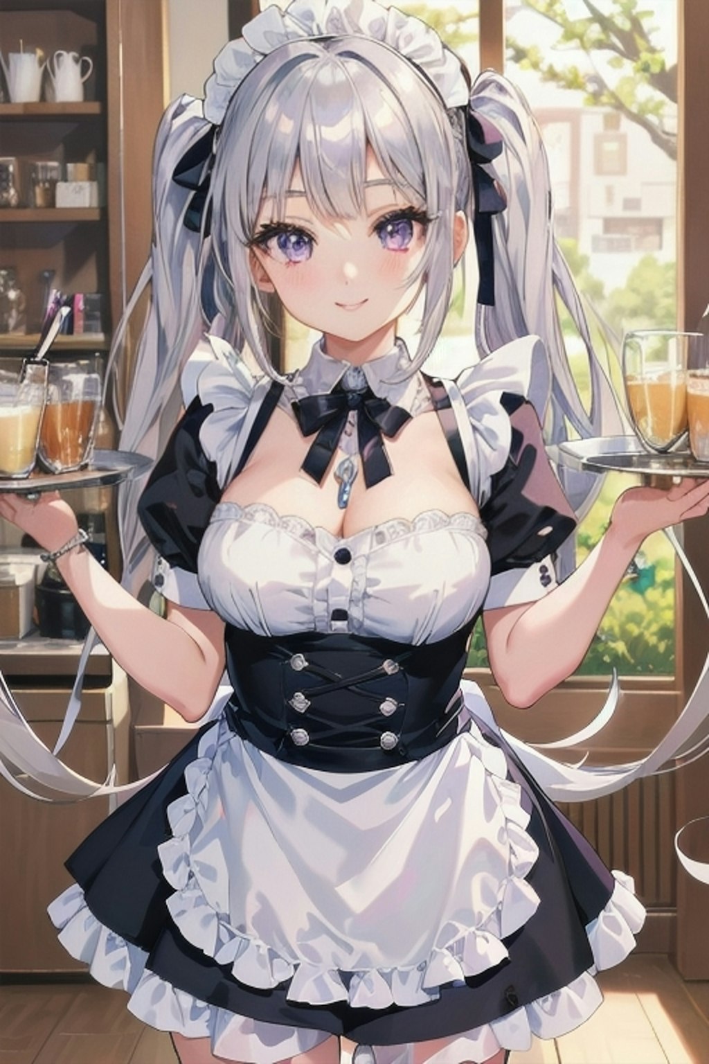 メイドカフェでバイト中☕