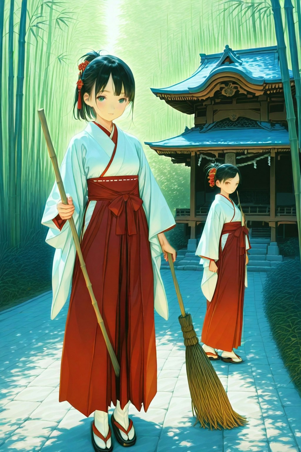 巫女の朝