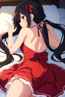 黒髪赤ドレス(うつ伏せ)_20231024