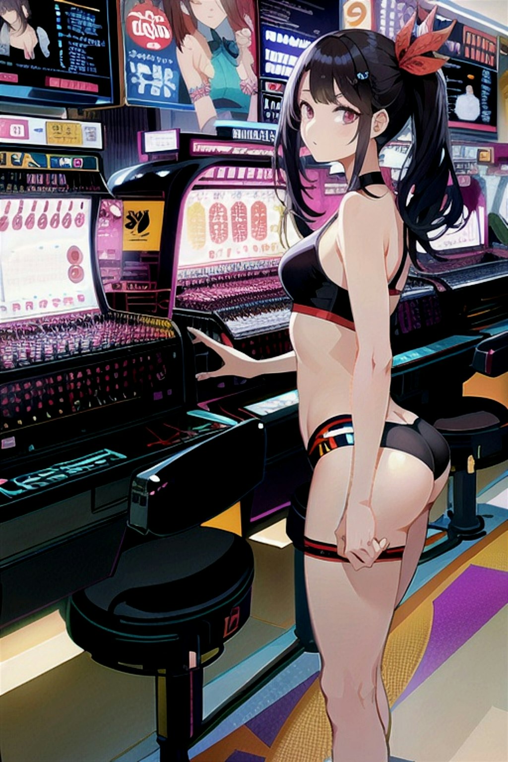 下着姿の黒髪ちゃん