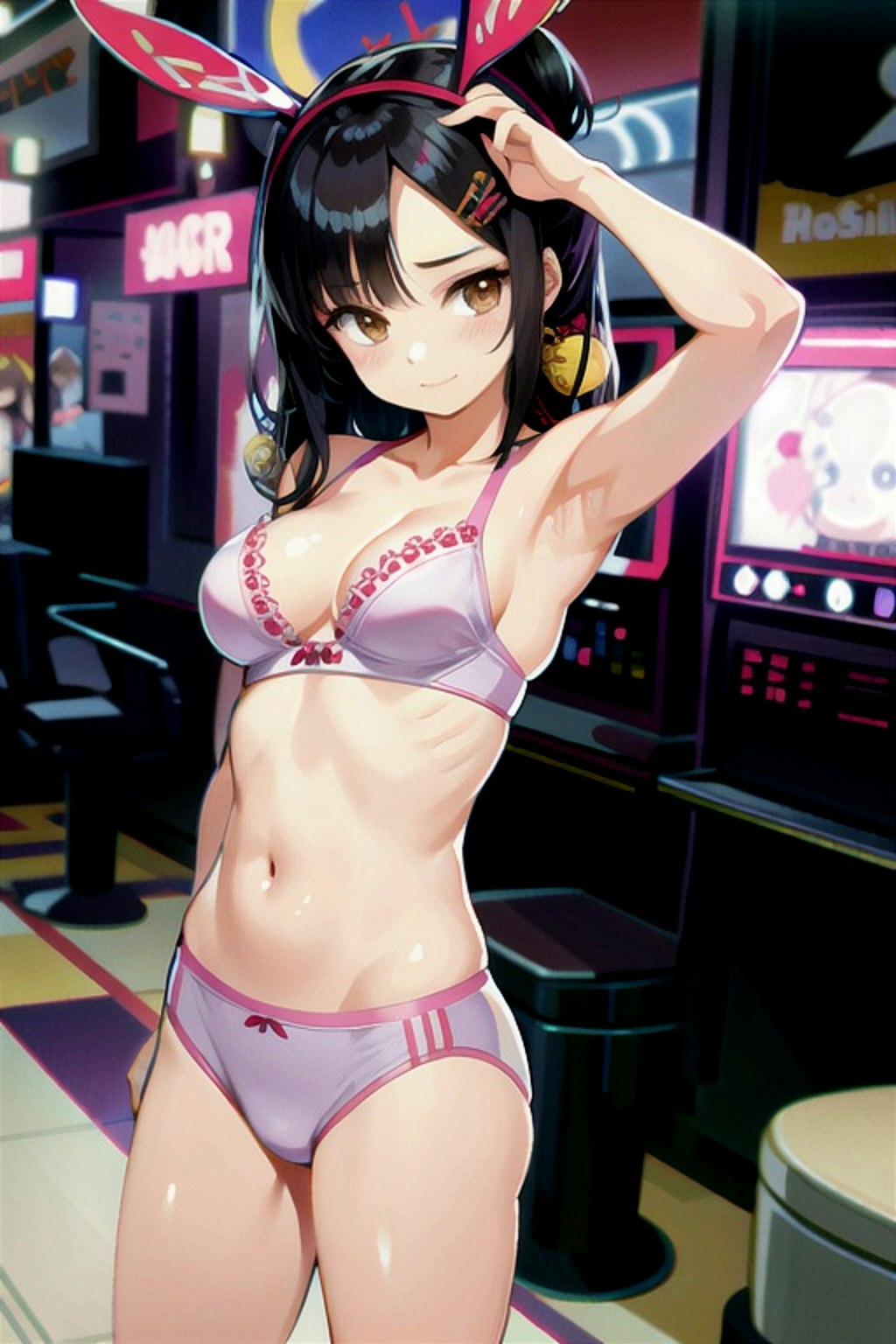 下着姿の黒髪ちゃん