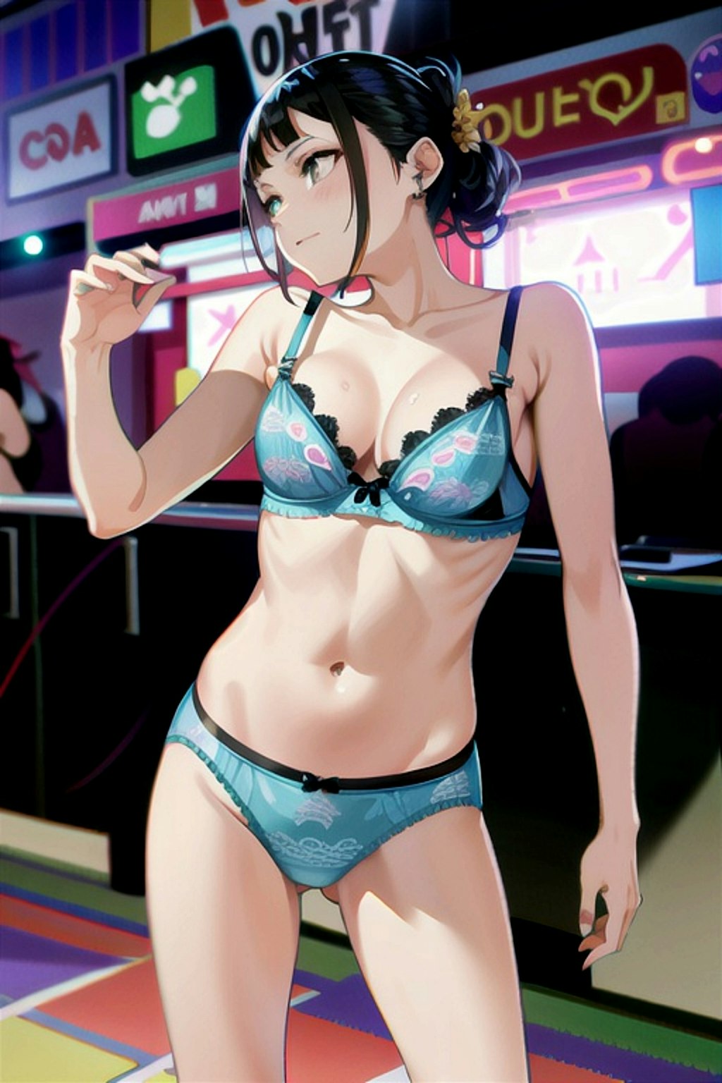 下着姿の黒髪ちゃん