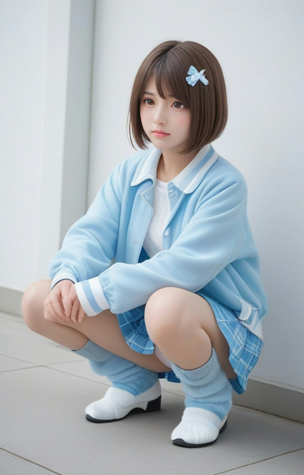 ライトブルー女子（ピンク女子友達）