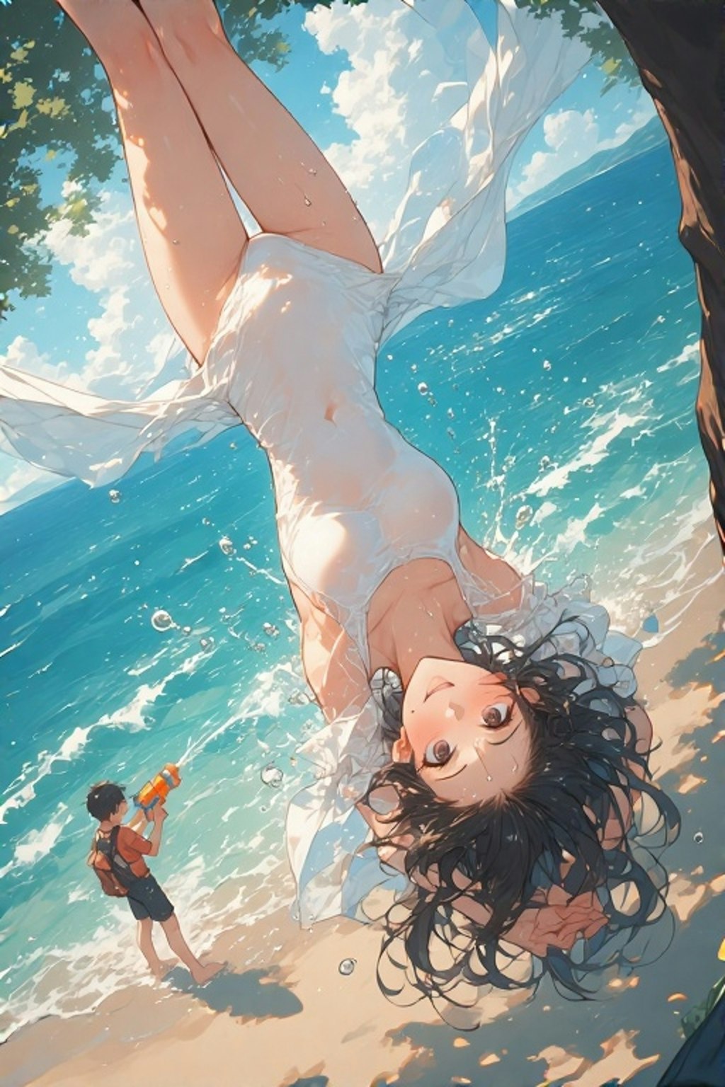 虜囚に水かけ遊び