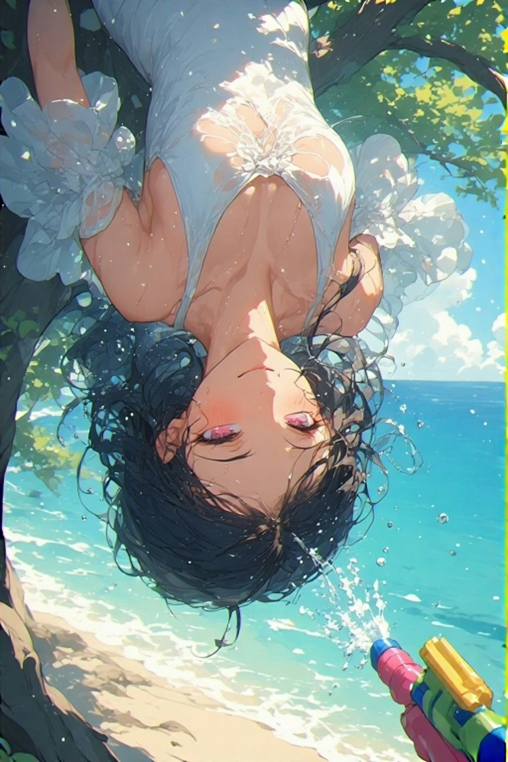虜囚に水かけ遊び