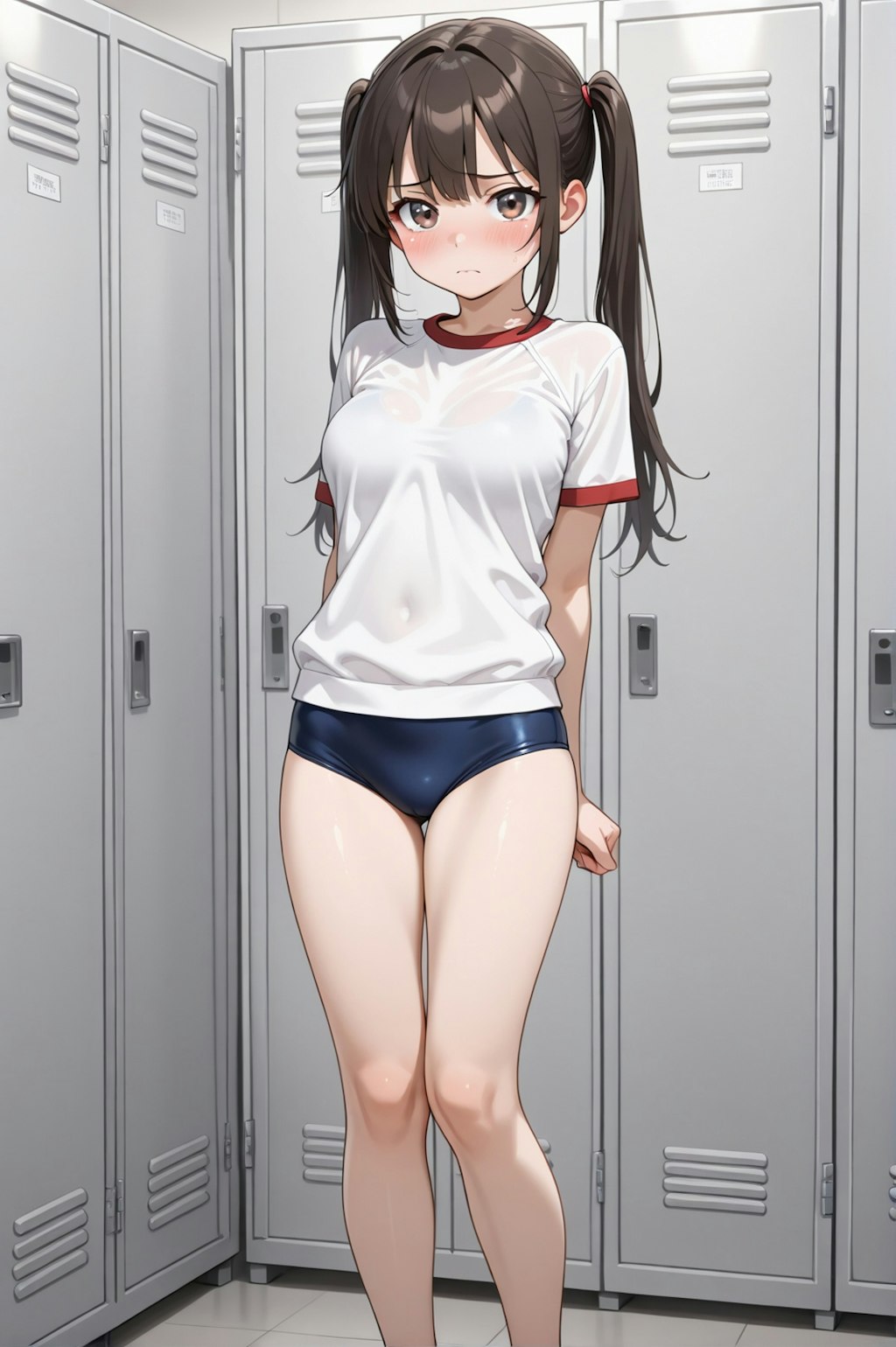 ツインテ体操服＋スク水の子をちょっとずつ剥がしていく