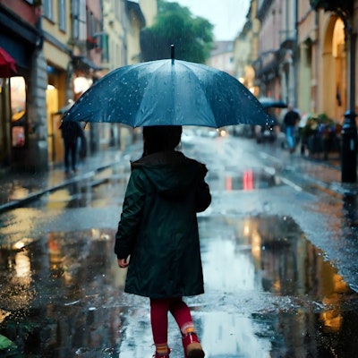 雨と少女と鏡面反射