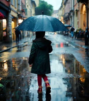 雨と少女と鏡面反射