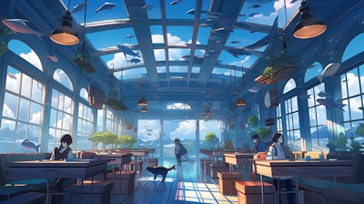 海中のカフェ