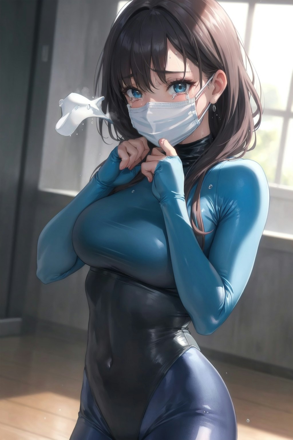 Masked girl in leotard