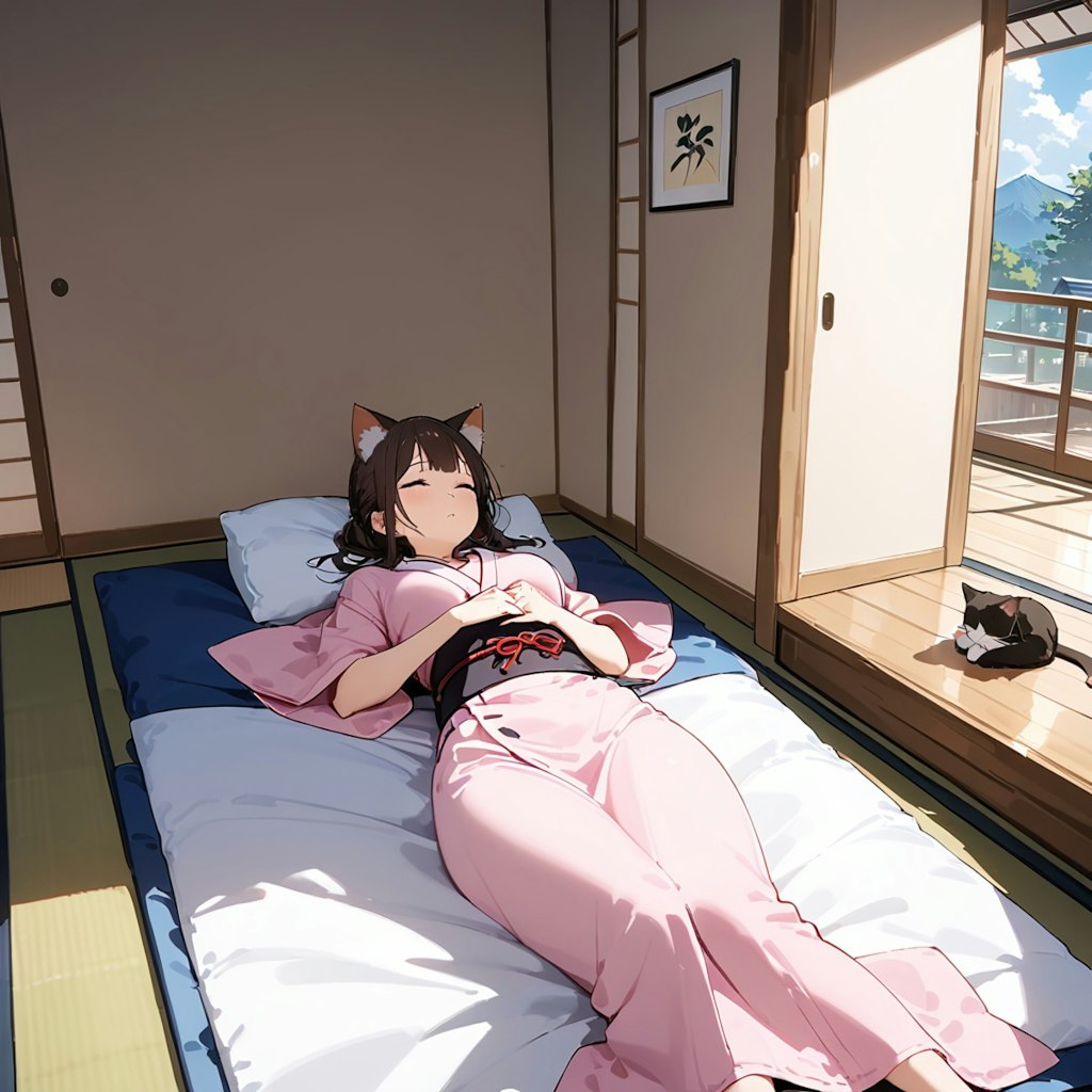 猫が寝込んだ