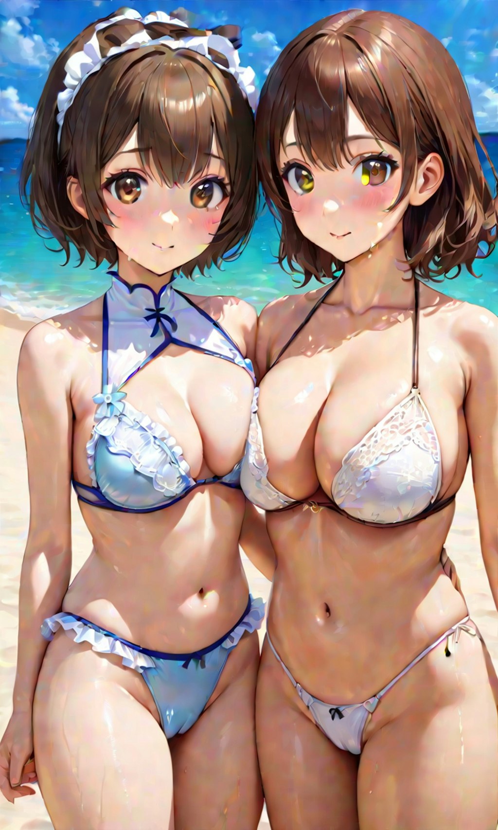 水着と女子高校生と