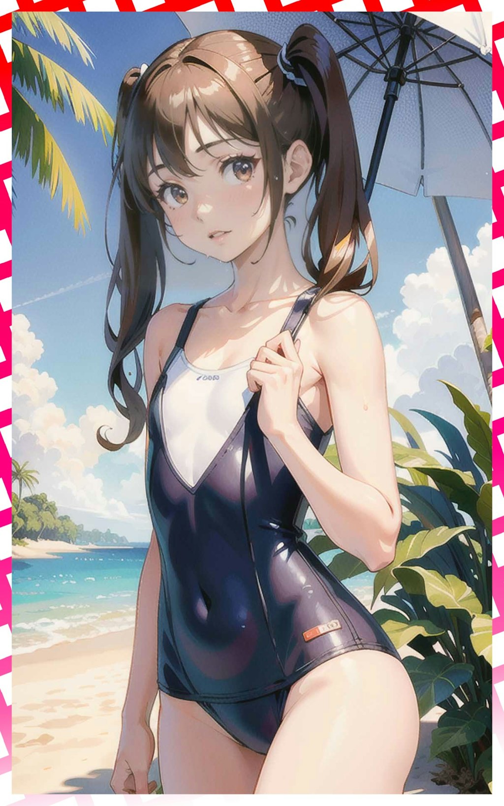 ツインテ―ル水着　 twin tail swimsuit