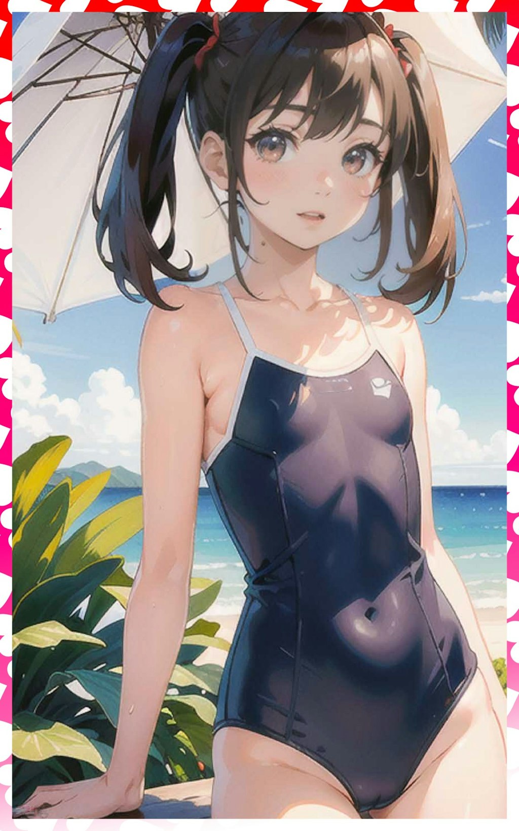 ツインテ―ル水着　 twin tail swimsuit