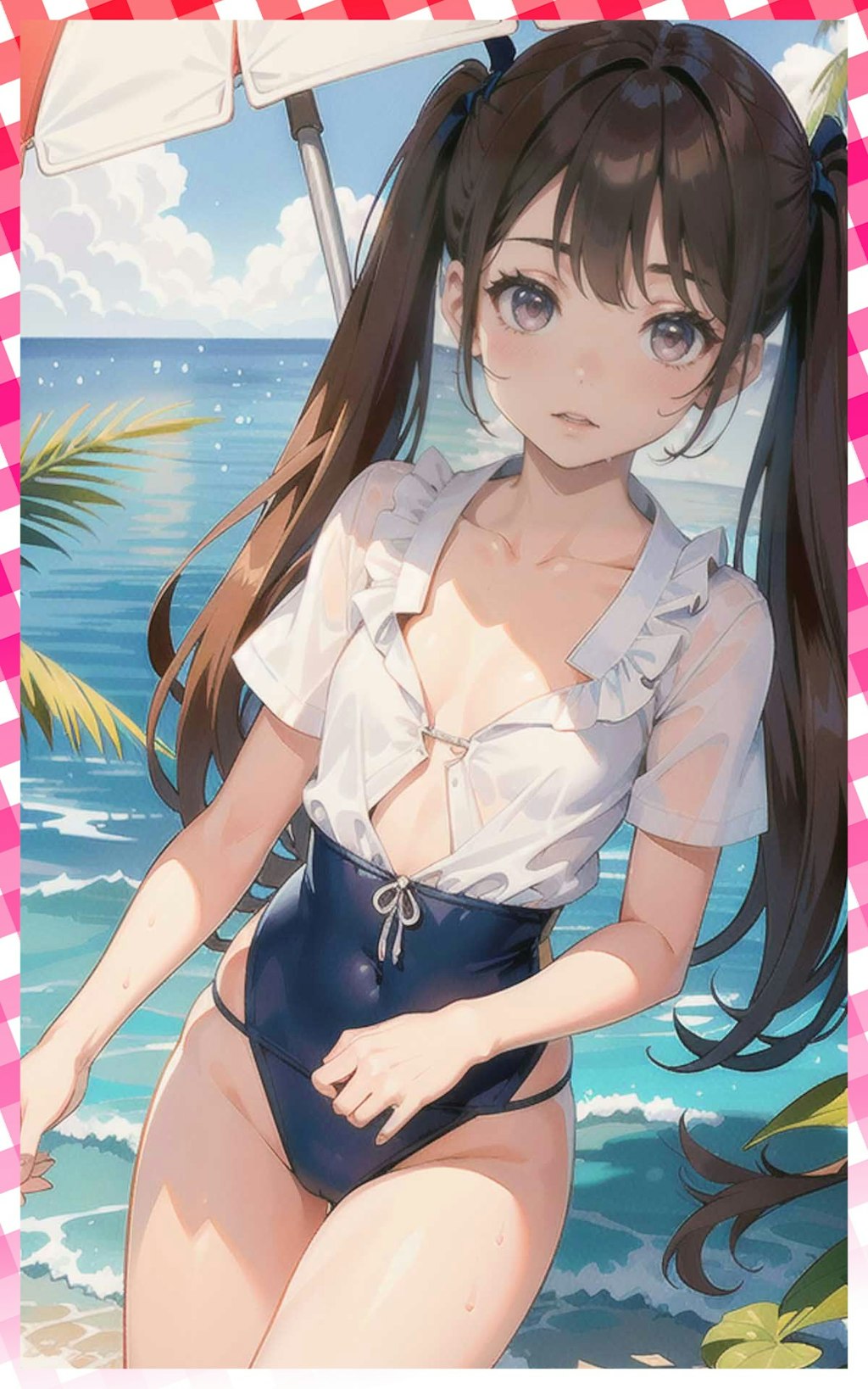 ツインテ―ル水着　 twin tail swimsuit