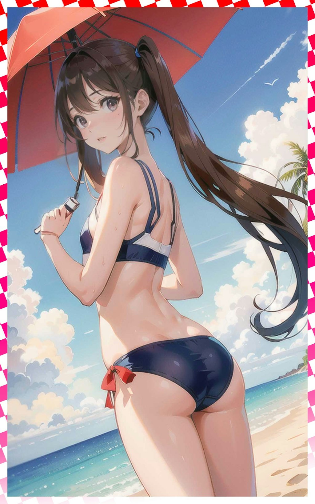 ツインテ―ル水着　 twin tail swimsuit