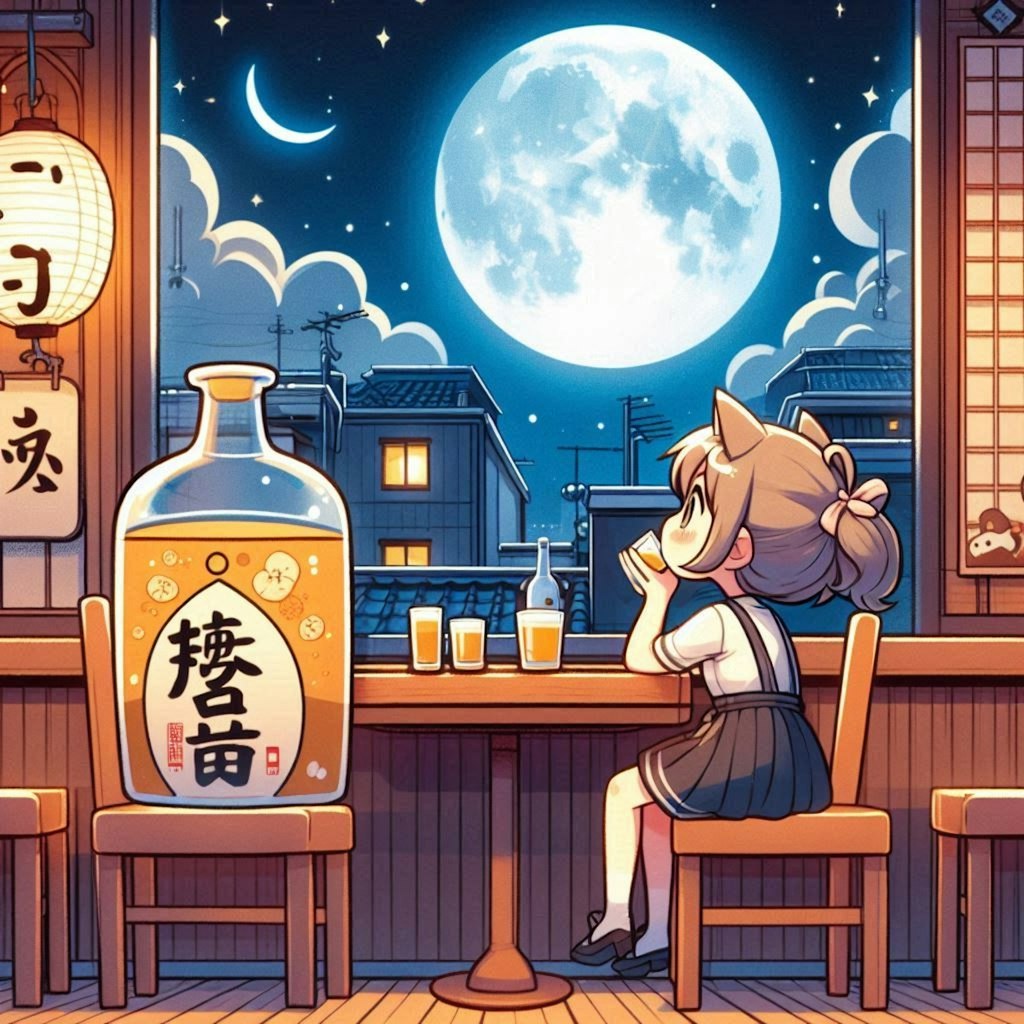 「月見酒 三百年の 時も越え」