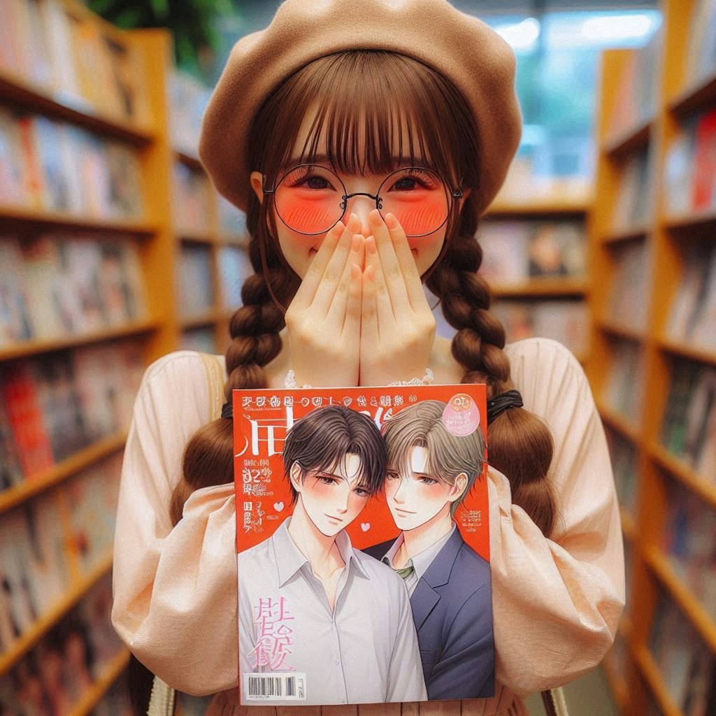 本屋さんで赤面女子
