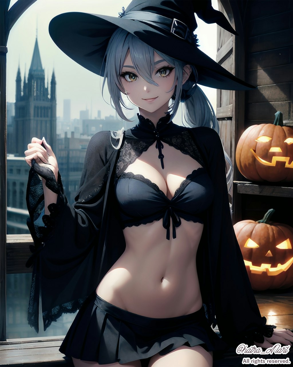 ハロウィンの魔女コスプレ