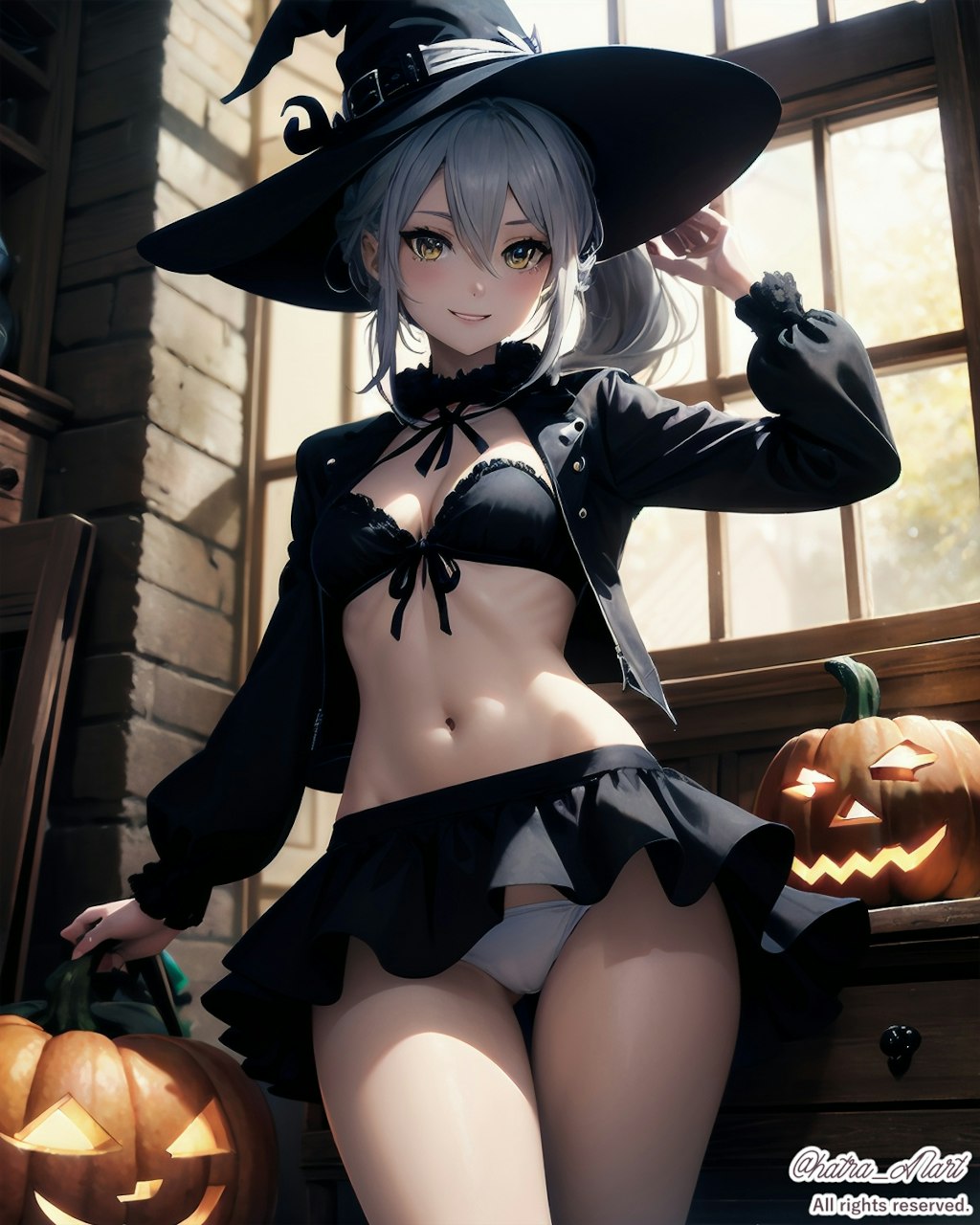 ハロウィンの魔女コスプレ