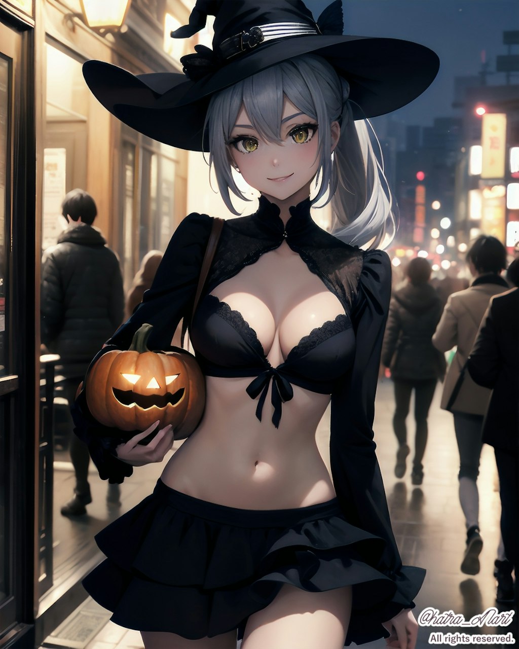 ハロウィンの魔女コスプレ