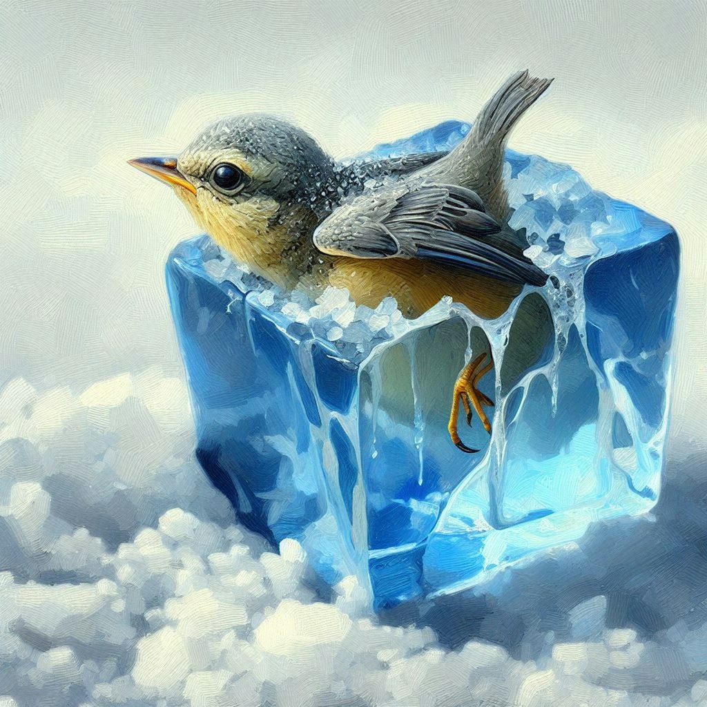 Hatching from ice