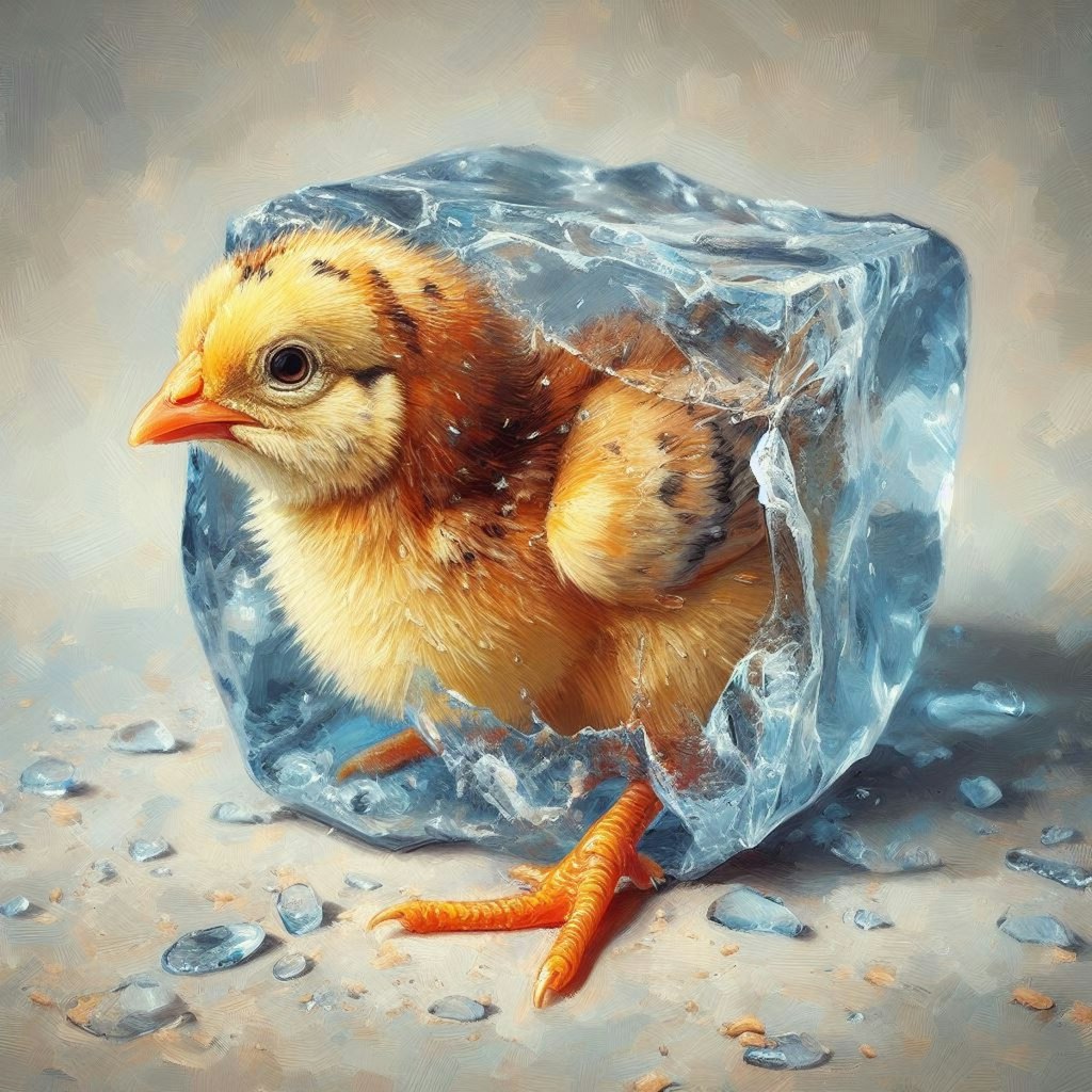 Hatching from ice