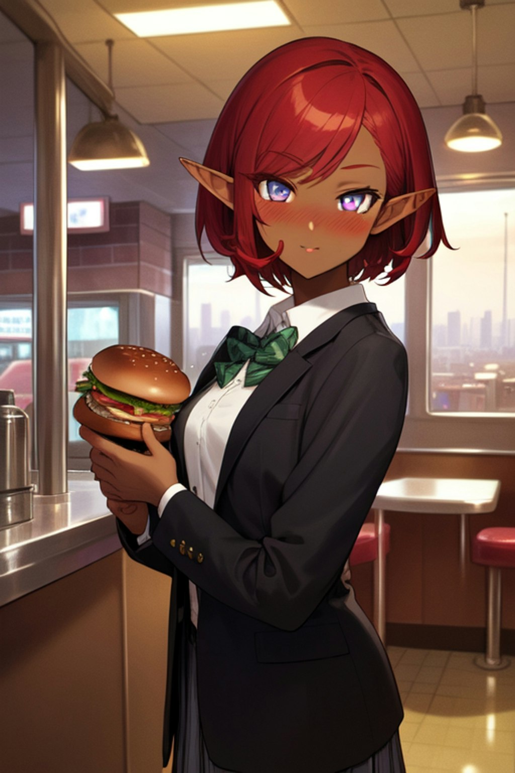 ハンバーガー、大好き I love hamburgers!