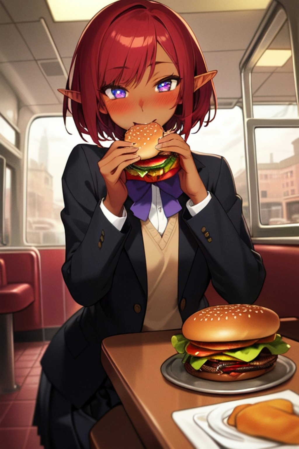 ハンバーガー、大好き I love hamburgers!