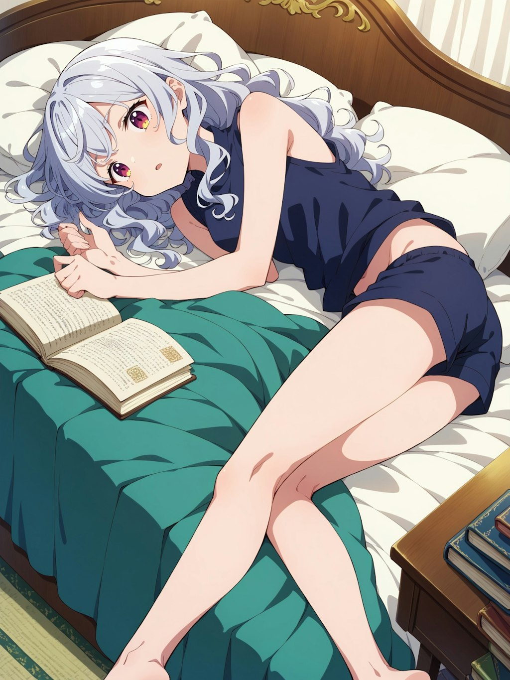 ベッドで寝ながら読書