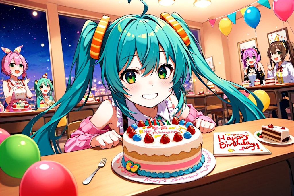 Miku, Happy Birthday!!(SDXL)_4