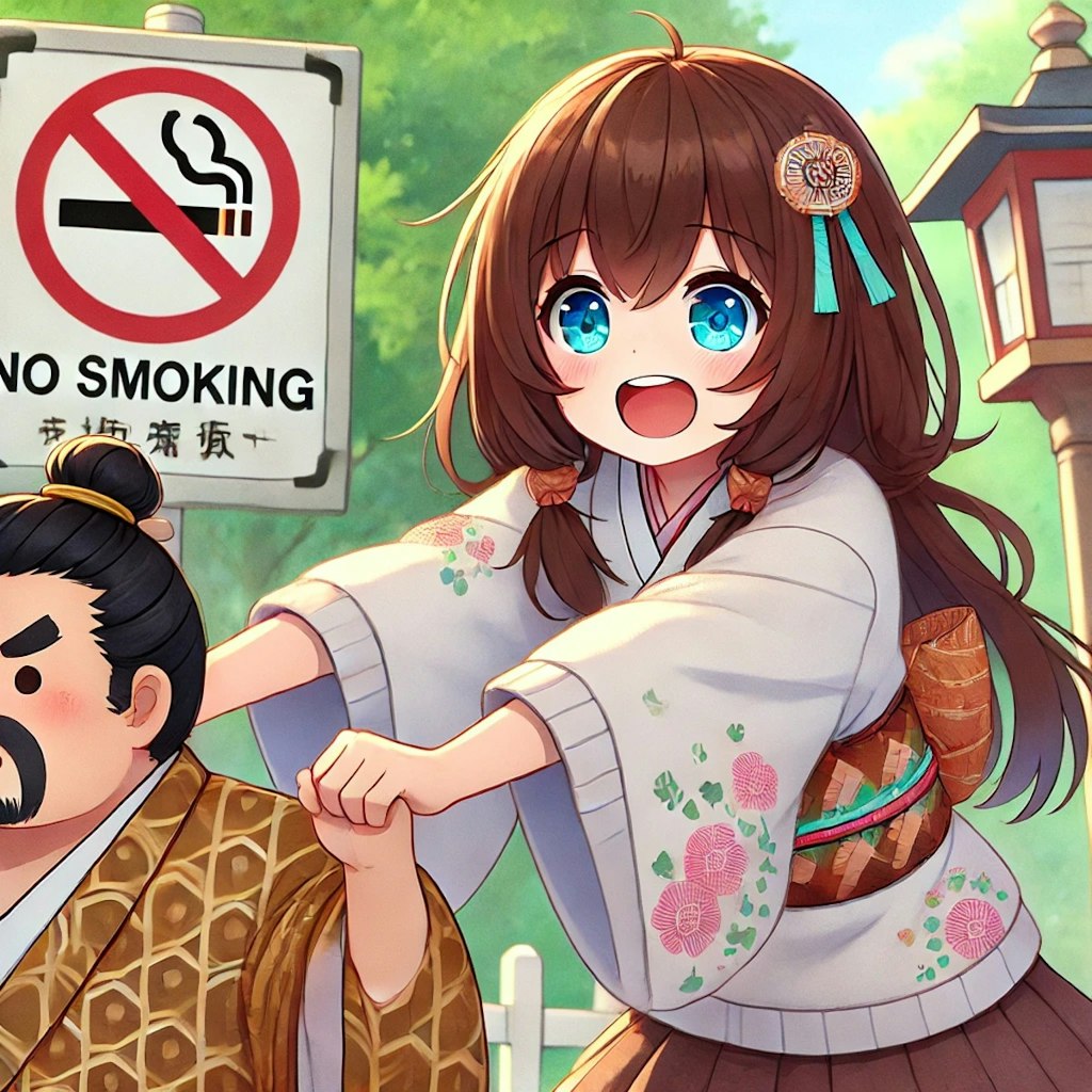 No Smokingと小さな女の子